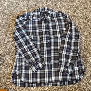 J crew woMen's Plaid Button-Up Shirt - Black, Blue, Green yello